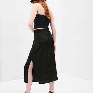 GAP Pleated Black Maxi Skirt Large Tall